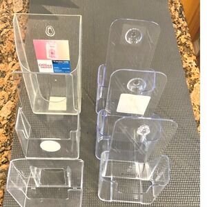 Office Depot Clear Acrylic Brochure and Business Card Holder Mixed Lot 7pc